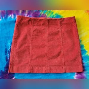 Jolt Brick Red Corduroy Pencil Skirt - 13